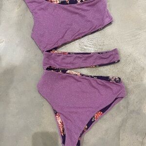 Maaji Purple Floral One Piece Swimsuit